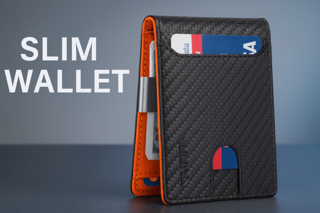 RUNBOX Money Clip Wallets carbon fiber slim minimalist wallet with money clip and card holder for men